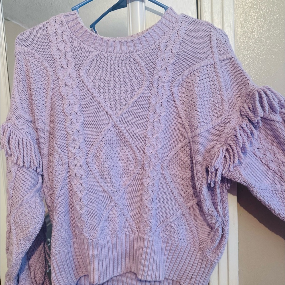 Time and Tru Lilac Cable Knit Sweater